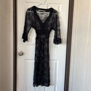 Twelfth Street by Cynthia Vincent Black Lace Long Sleeve Dress